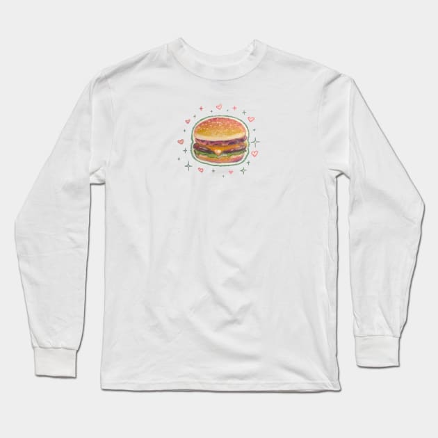 Burger lover Long Sleeve T-Shirt by Katfish Draws